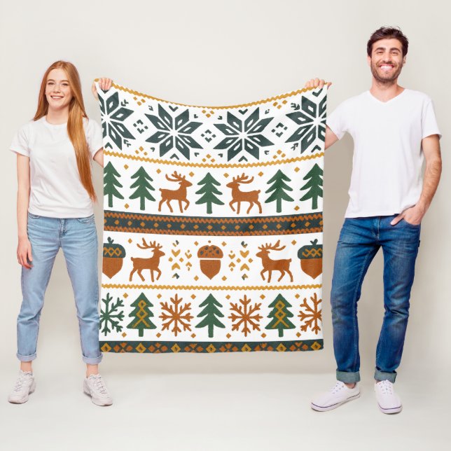 Winterwaldmuster Fleecedecke (Beispiel)