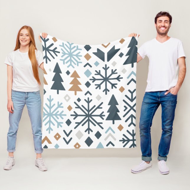 Winterwaldmuster Fleecedecke (Beispiel)