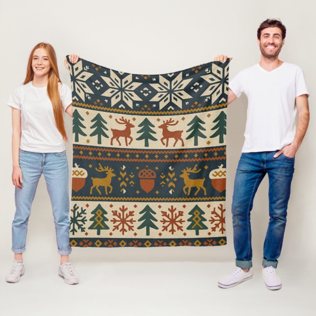 Winterwaldmuster Fleecedecke (Beispiel)