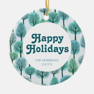 Winterwaldmuster Keramik Ornament