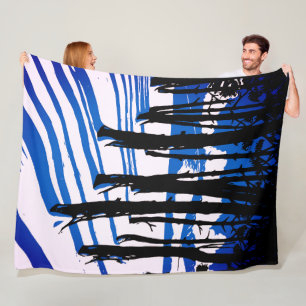 Winterwaldschatten - Blaue Minimalnatur Fleecedecke