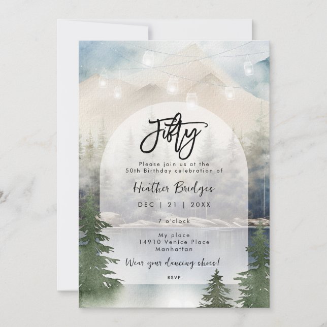 Winterwaldsee 50. Geburtstagsparty Einladung (Vorderseite)