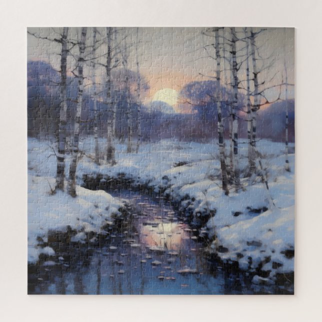 Winterwaldsonne Puzzle (Vertikal)
