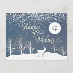 Winterwaldszene Happy Holidays Zolllogo H Feiertagspostkarte