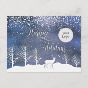 Winterwaldszene Happy Holidays Zolllogo H Feiertagspostkarte