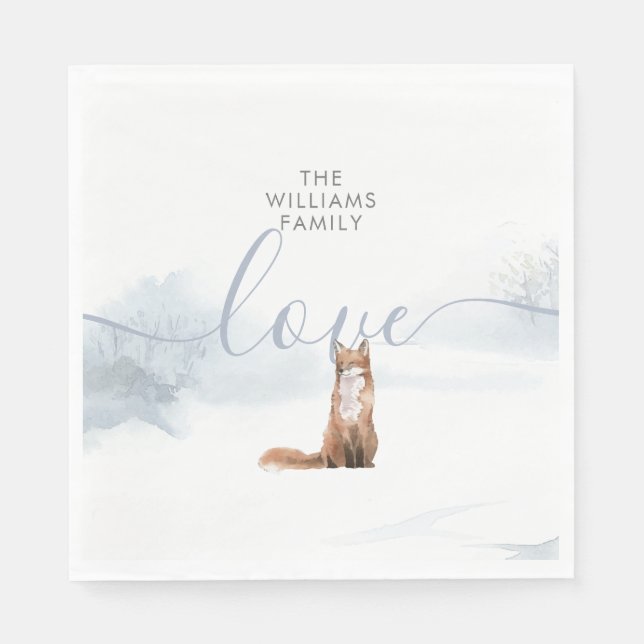 Winterwaldszene Serviette (Vorderseite)