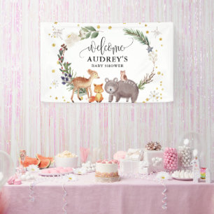 Winterwaldtiere Landschaft Willkommen Banner