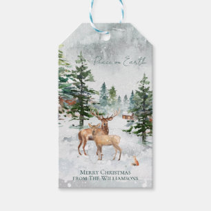 Winterwaldtiere Weltfrieden Weihnachten Geschenkanhänger