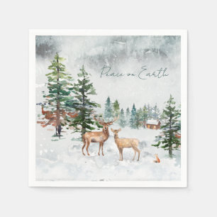 Winterwaldtiere Weltfrieden Weihnachten Serviette