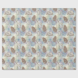 Winterwaldtiermuster Geschenkpapier