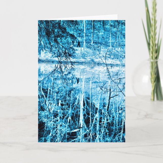 Winterwandern in der Woods Infrarot-Fotografie-Kar Karte (Vorderseite)