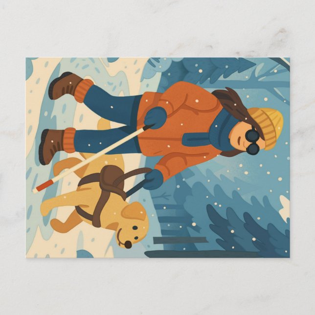 Winterwanderung mit Guide Dog - Postkarte (Vorderseite)