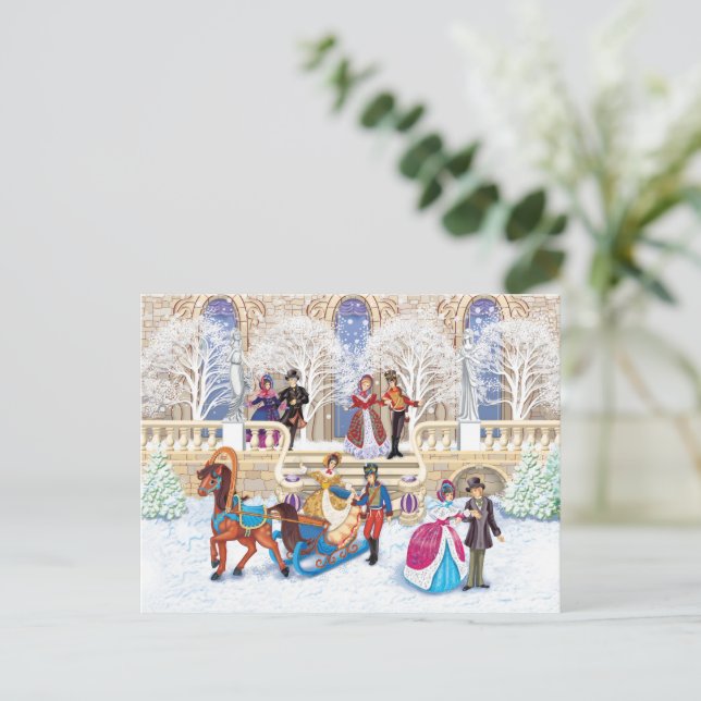 Winterwanderung Postkarte (Stehend Vorderseite)