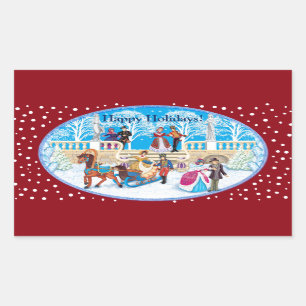 Winterwanderung Rechteckiger Aufkleber