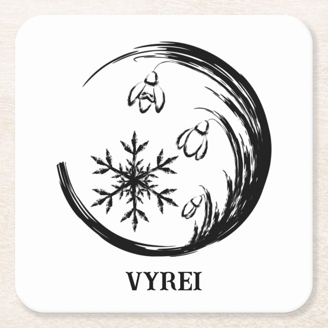 WinterWappen Rechteckiger Pappuntersetzer (Vorderseite)