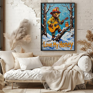 Winterwärme: Harmonie von Bärenhonig Poster