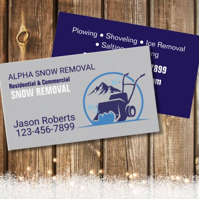Winterwartungsdienste Schneeräumung  Visitenkarte (Winter Maintenance Services Snow Removal Business Card)
