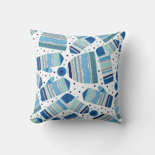 Winterwear: Gemütliches nahtloses Muster. Kissen (Vorderseite)