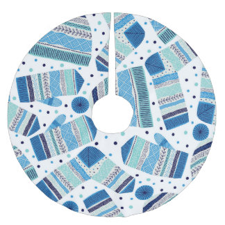 Winterwear: Gemütliches nahtloses Muster. Polyester Weihnachtsbaumdecke