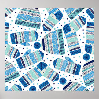 Winterwear: Gemütliches nahtloses Muster. Poster