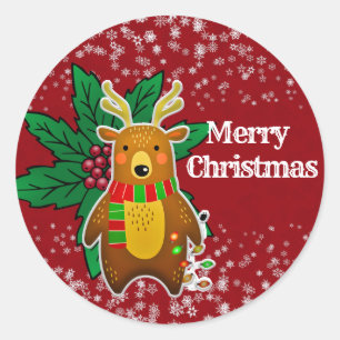 Winterweihnachtsbärenschneeflocken Kid's Party Cra Runder Aufkleber