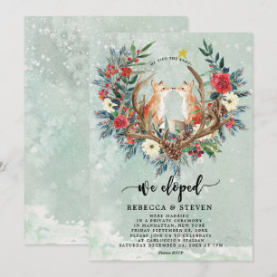 Winterweihnachtsblumenfüchse eloped wir einladung