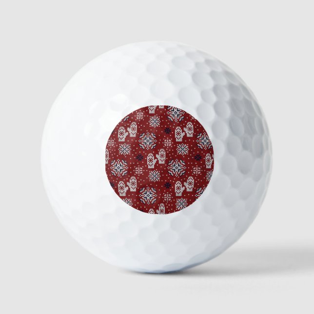 Winterweihnachtsdekorationsmuster Golfball (Vorderseite)