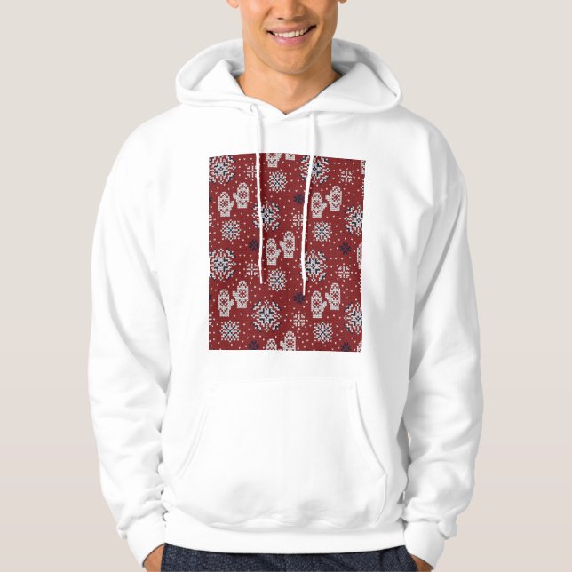 Winterweihnachtsdekorationsmuster Hoodie (Vorderseite)