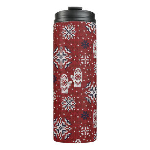 Winterweihnachtsdekorationsmuster Thermosbecher