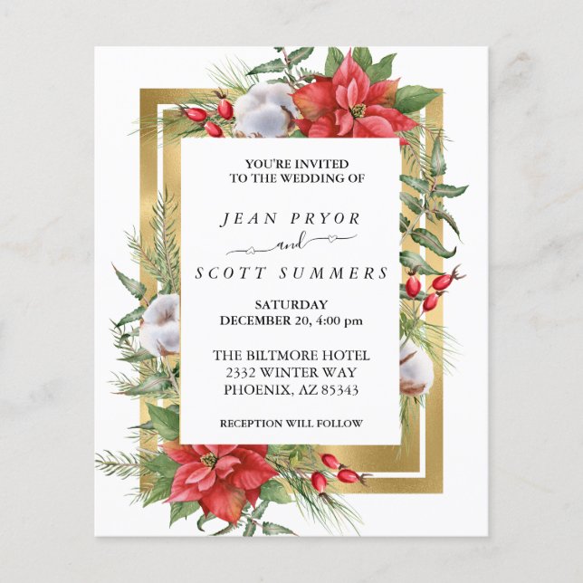 Winterweihnachtsfeier Poinsettia Goldene Hochzeit (Vorderseite)