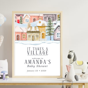 Winterweihnachtsfest Es braucht eine Village Baby Poster