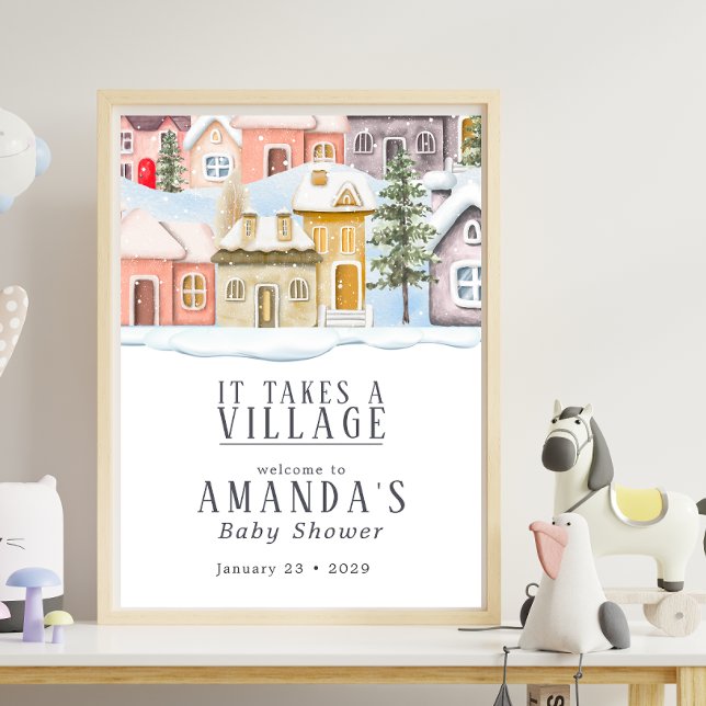Winterweihnachtsfest Es braucht eine Village Baby  Poster (Von Creator hochgeladen)