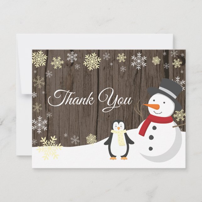 Winterweihnachtsfest Schneeflocke Danke Karte (Vorderseite)