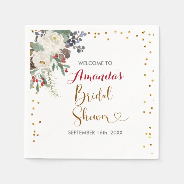 Winterweihnachtsgebäck Brautparty Napkin Serviette (Vorderseite)