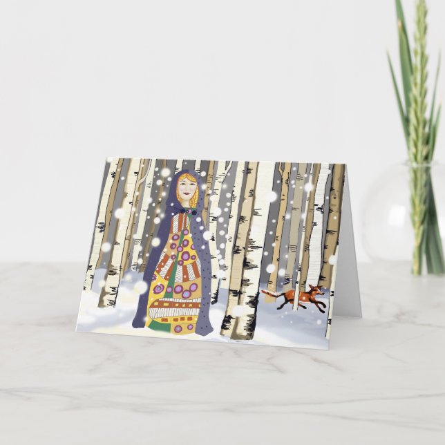 Winterweihnachtskarte Feiertagskarte (Vorderseite)