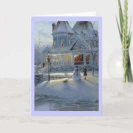 Winterweihnachtszene Feiertagskarte