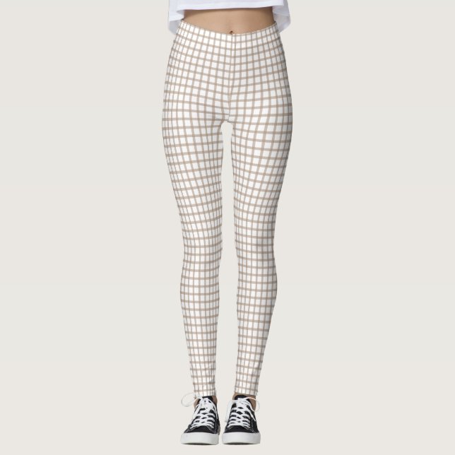 Winterweiß Kariert Leggings (Vorderseite)