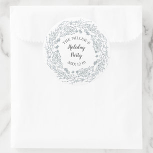 Winterweißbeeren: Blumenkranz Runder Aufkleber