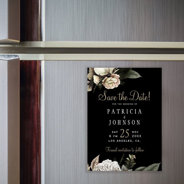 Winterweiße Blume - Hochzeitsfeiern Save the Date Magneteinladung (Von Creator hochgeladen)