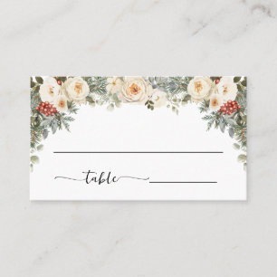 Winterweiße Blumen Hochzeit Flachschuhe Platzkarte