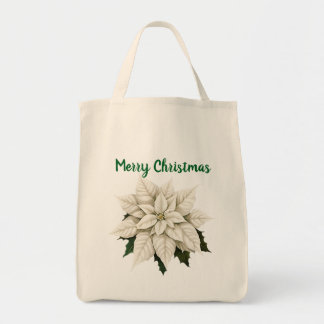 Winterweiße Poinsettie Tragetasche