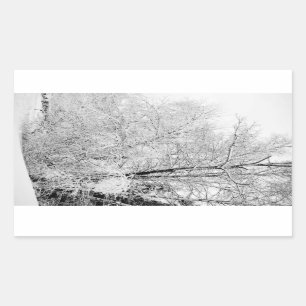 Winterweiße Rechteckiger Aufkleber