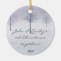 Winterweiße Schneebäume Personalisierter Name Orna