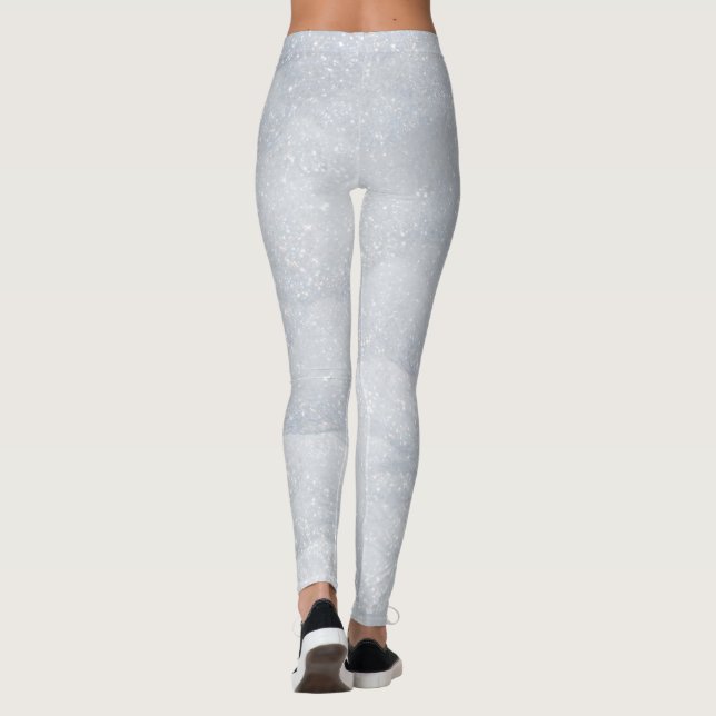 Winterweiße Schneedecke Glitzer Glitzern Weihnacht Leggings (Rückseite)