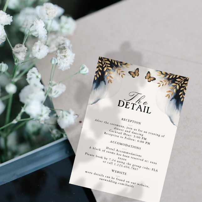 Winterwellen mit Goldener Flügel, Hochzeitsausweis RSVP Karte (Von Creator hochgeladen)