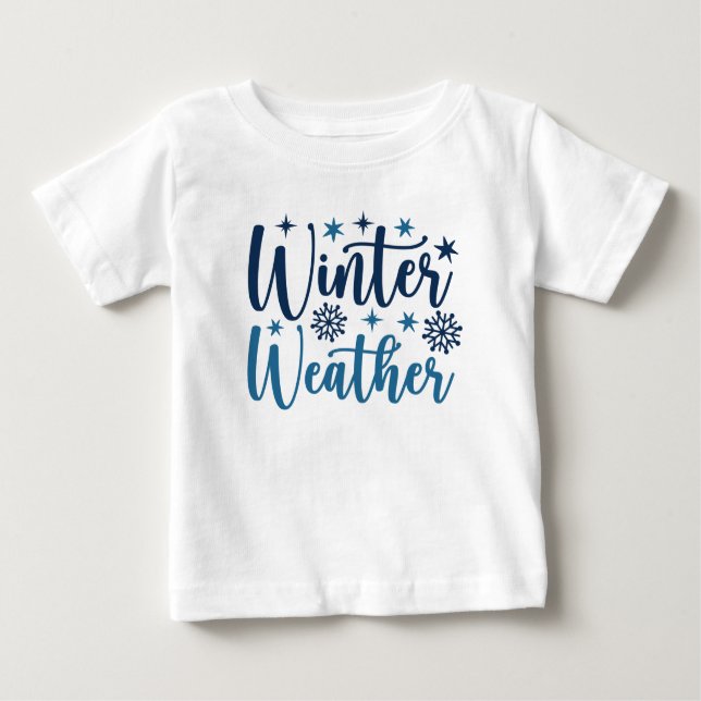 Winterwetter - Typografie des Schneeurlaubs Baby T-shirt (Vorderseite)