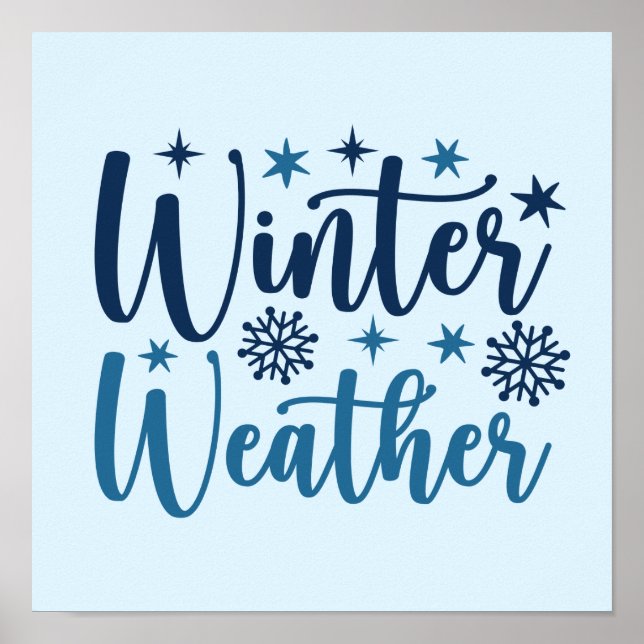 Winterwetter - Typografie des Schneeurlaubs Poster (Vorne)