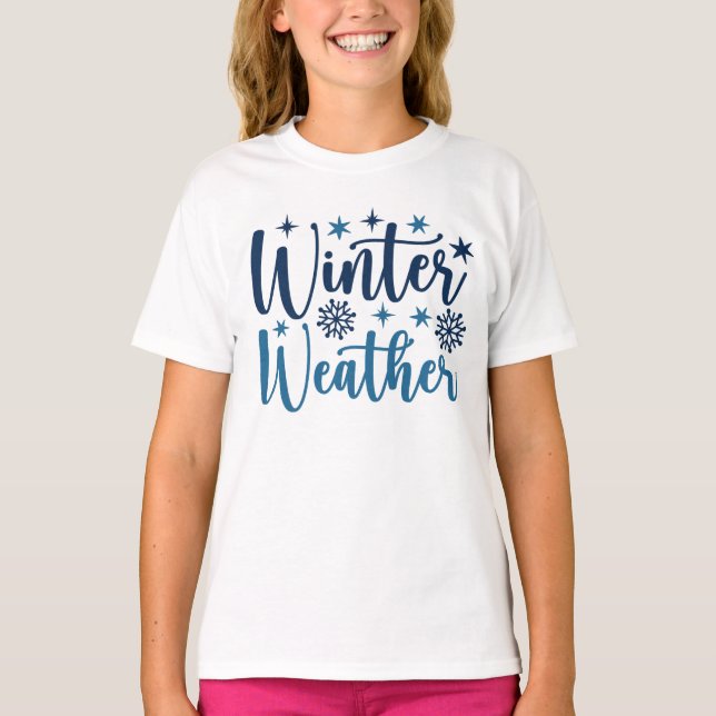 Winterwetter - Typografie des Schneeurlaubs T-Shirt (Vorderseite)