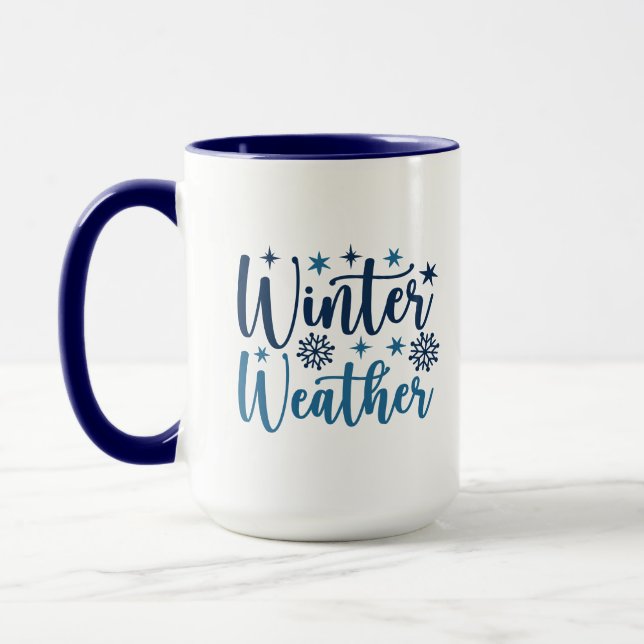 Winterwetter - Typografie des Schneeurlaubs Tasse (Links)