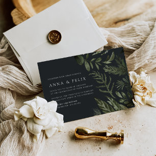 Winterwiese   Grüne Botanische Hochzeit Einladung